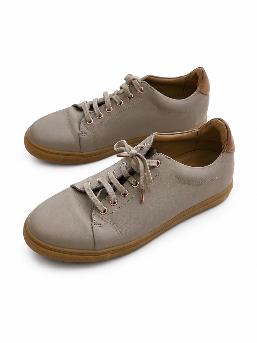 Pairs In Paris Leather Sneakers Womens 41 Nude Beige Oxford Luxury Made Portugal